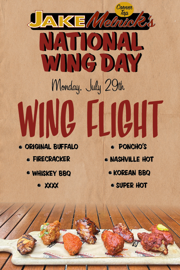 wing flight all day on Monday July 29th